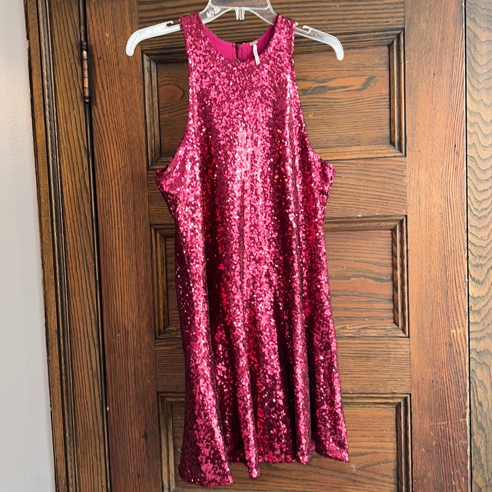 FREE PEOPLE- Red Sequin Dress